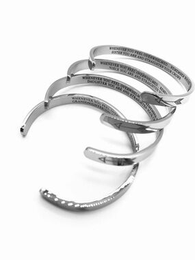 Silver Inspirational Arrow Cuff Bracelet